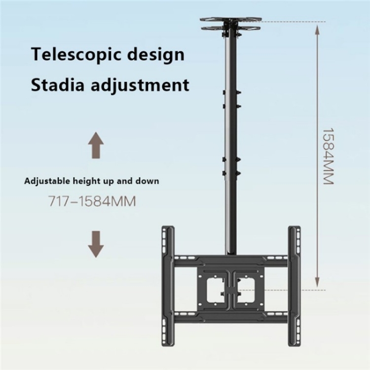 SUPPORT TV 32" to 75"  PLAFONNIER TELESCOPIQUE ADJUSTABLE 717mm TO 1584mm T560-15