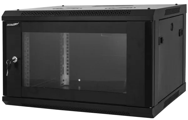 MIRSAN Armoire De Brassage Mural 6U 19" L535mm x P400mm Easy Assembly noir