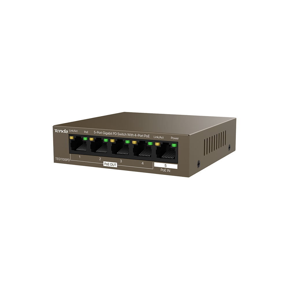  SWITCH 5 PORTS GIGA 10/100/1000 Mbps AVEC 4 PORTS POE 63W TEN-TEG1105P