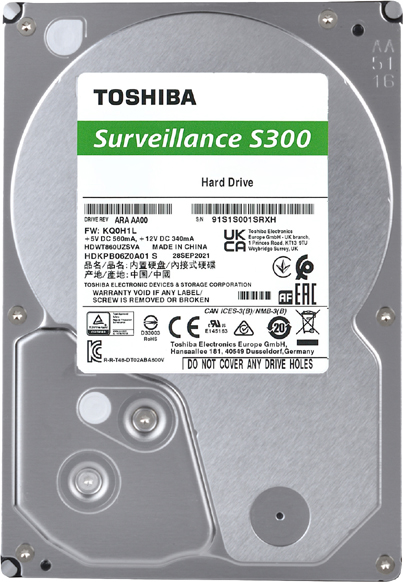 DISQUE DUR  INTERNE SURVEILLANCE S300  6TB/256M  3.5''  TOSHIBA