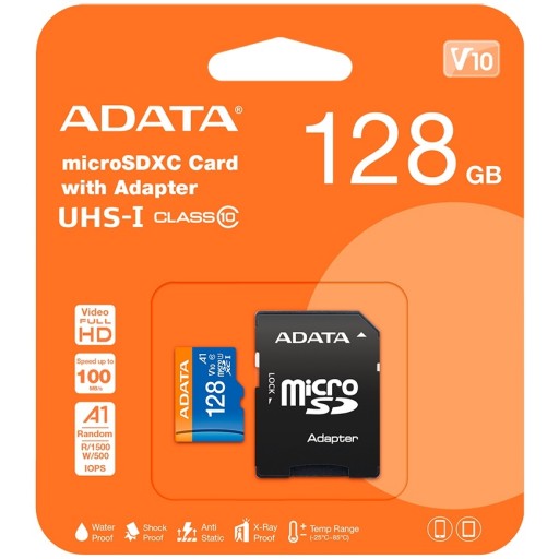 CARTE MEMOIRE MICRO SD ADATA 128GB CLASS10