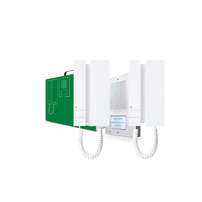 KIT INTERPHONE COMELIT 02 INTERIEUR 01 PLATINE DE RUE 5 FILS