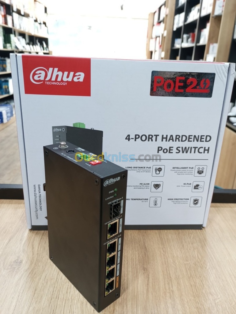Switch Dahua 04 Ports PoE , 01 ports SFP DH-PFS3106-4ET-60