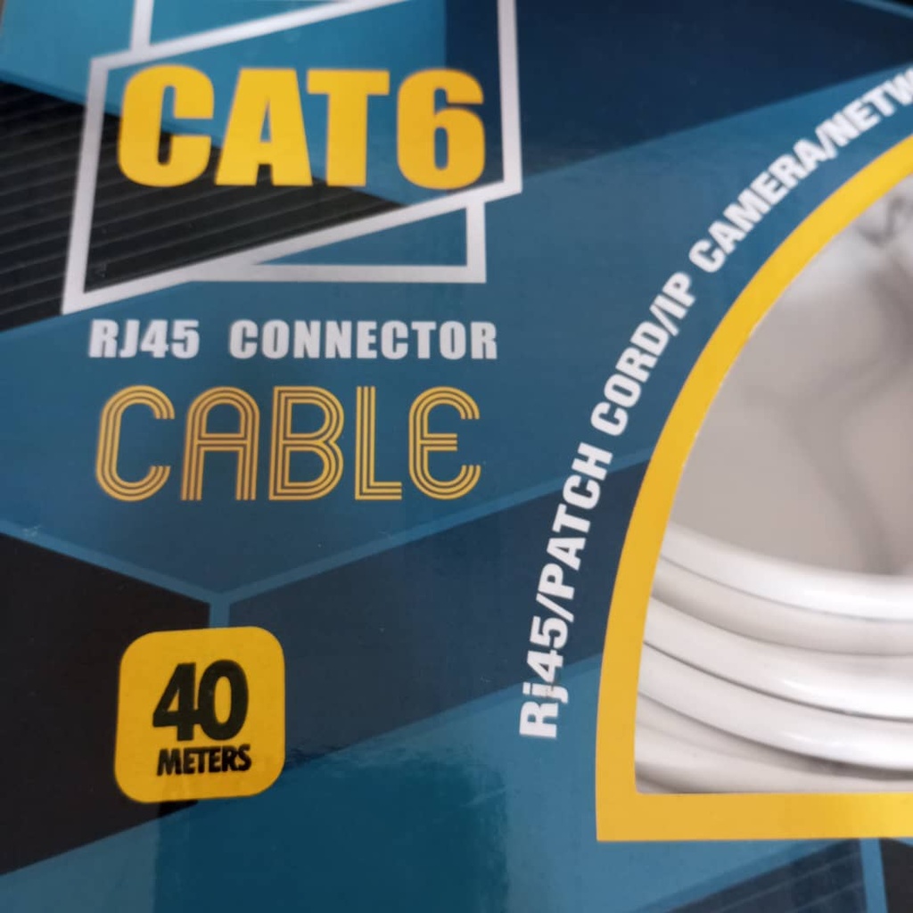 Cable réseau Vnzane ( Certifié ) CAT6 UTP 40M Conductor: 8*70.15mm CCA Insulation: 0.98+0.02mm HDPE OD: 6.0+0.2mm PVC (MODEL: VN-N601) (Im)
