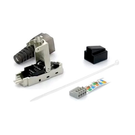 SIGMA Connecteur Industrielle Cat6A STP; Connecteur de Terminaison de champ sans outil , RJ45 Blindé , Installation Rapide 