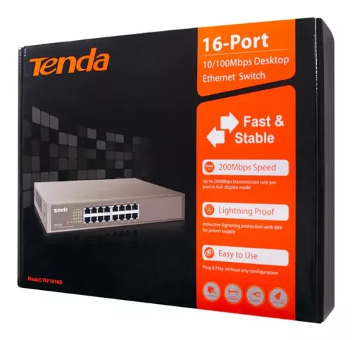 [TEF1016D] Switch 16 Ports 10/100 Rack Desktop TENDA TEF1016D