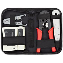 [LW-4107] LW SACOCHE KIT (Pince à sertir + Outil de brassage+Outil de dénudage + testeur) 