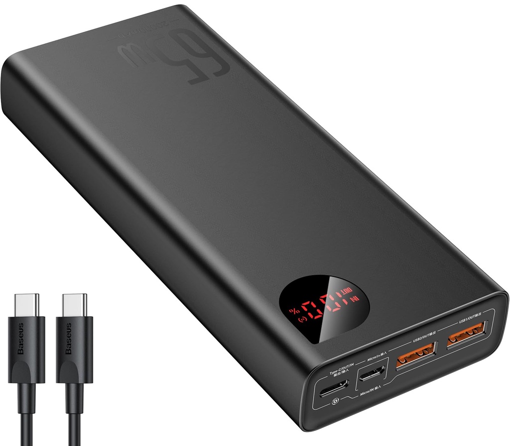 [20000mAh 65W] Baseus Batterie Externe 65W, Power Bank 20000mAh
