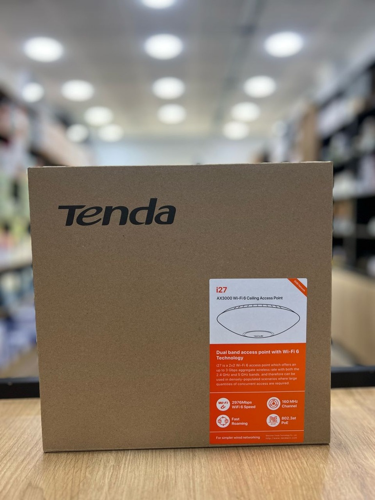 [TEN-i27] Tenda i27 point d'acces double bande I27 WIFI 6 AX3000, 802.3at PoE/DC ,1 port Gigabit PoE/Ethernet