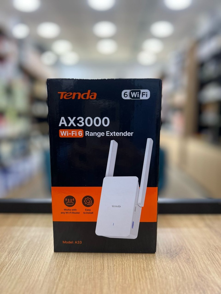 [TEN-A33] Tenda AX3000 Wifi 6 Range Extander Dual Band 1x Wan 10/100/1000 - 2x5Dbi WPS
