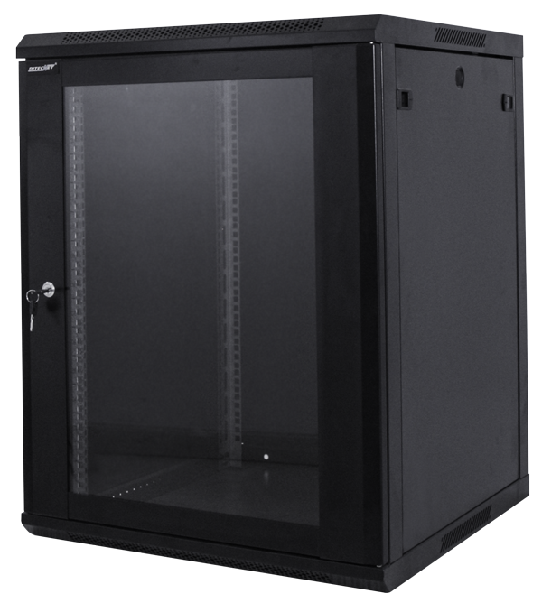 [QA6618] SiGMA Armoire De Brassage Mural 18U L600mm x P600mm  Ouvrable Des deux Cotés avec Clé , Noir