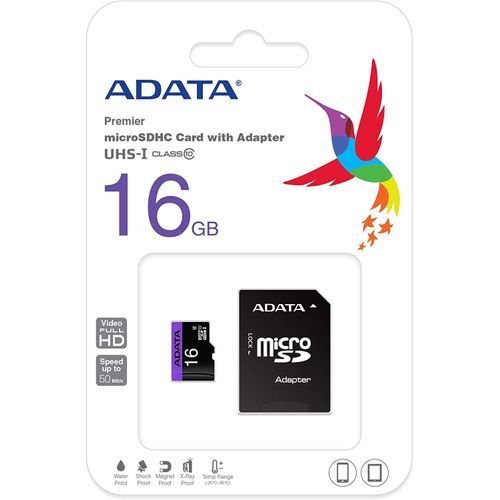 [SD16ADATA] CARTE MEMOIRE MICRO SD ADATA 16GB  UHS-I CLASS 10 + ADATATEUR