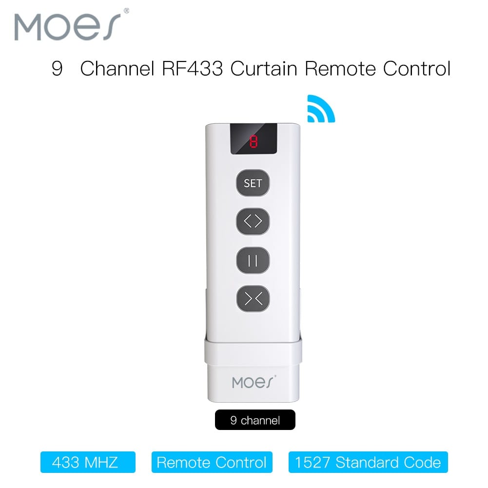 [YK2169-9C] MOES Smart RF433 Transmitter Remote for Curtain 9 Channels