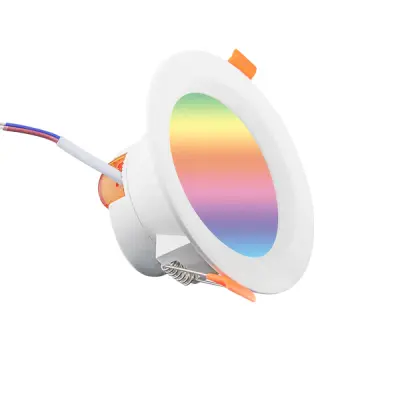 [WB-LZD7-RCW-MS] MOES WiFi Smart LED Downlight Dimmable Round Colorful Spotlight Lighting 7W RGB Color Changing Bulb