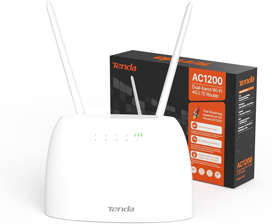 [4G07] Tenda – AC1200 Dual-Band Wi-Fi 4G LTE Router – 4G07