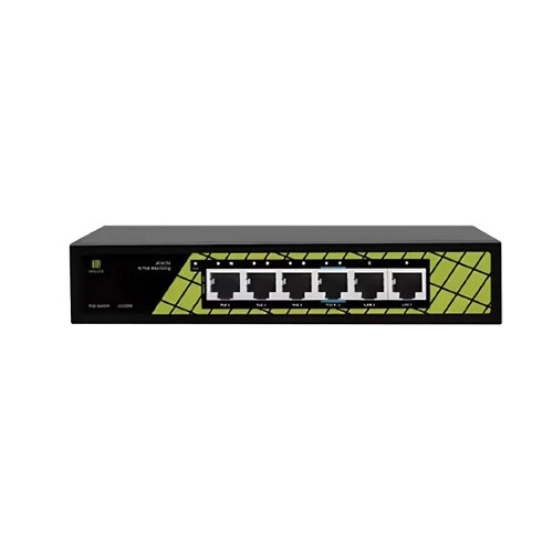 [GNT-ES06ED] GENATA SWITCH 04 PORTS RJ45 MEGABIT POE TOTAL POWER 65W POE DE PORT 30W/60/ CAP1.2Gbps , Distance Trans 130m (02xrj45 Giga) UPLINK AI POE SWITCH / AI WATCHDOG GNT-ES06ED