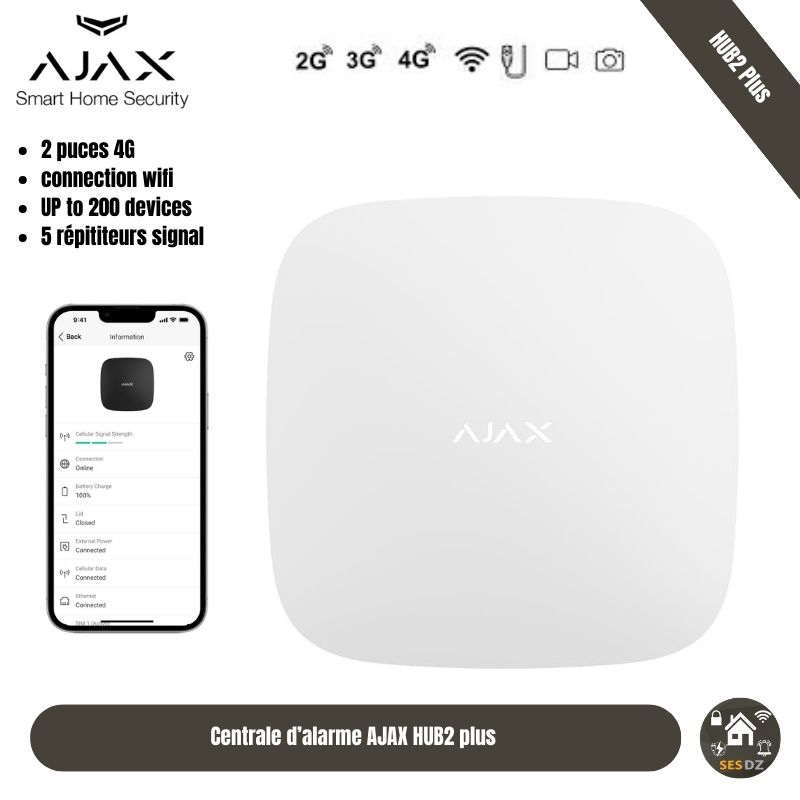 [Hub2Plus] Ajax Hub 2 Plus : Ethernet/LTE/Wi-Fi/Photo verification/Video streaming